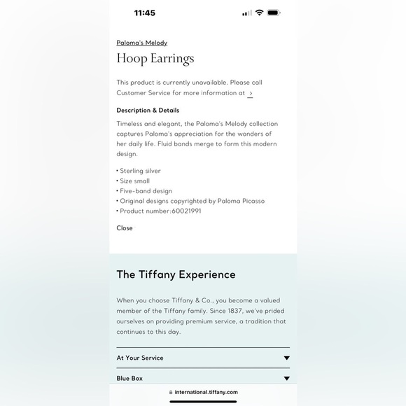 Tiffany Paloma Hoops Silver with dust bag, box and Tiffany bag - Picture 9 of 11